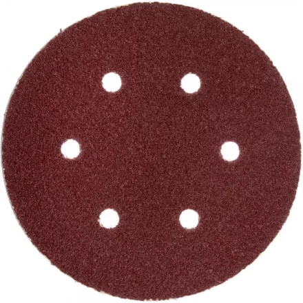 Круг шлифовальный ЗУБР &quot;МАСТЕР&quot; универсальный, из абразивной бумаги на велкро основе, 6 отверстий, Р80, 150мм, 5шт 35566-150-080 купить в Ижевске