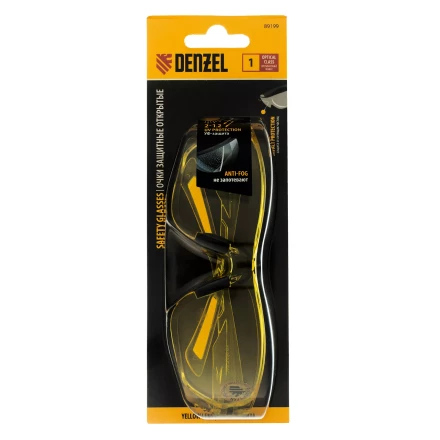 Очки защитные открытые Denzel 89199, поликарбонатные, желтая линза купить в Ижевске
