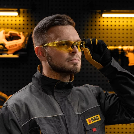 Очки защитные открытые Denzel 89199, поликарбонатные, желтая линза купить в Ижевске