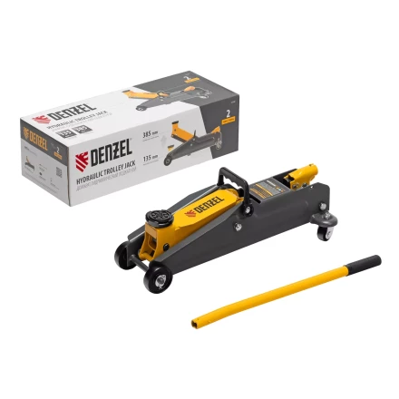 Домкрат гидравлический подкатной Denzel 51230, 2 т, 135-385 мм купить в Ижевске