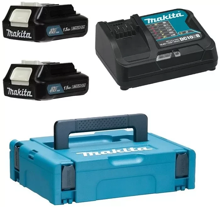 Набор 2 аккумулятора BL1016B + зарядное устройство DC10SB (12В, 1.5Ач, Li-ion, MakPac) Makita 197652-7 купить в Ижевске