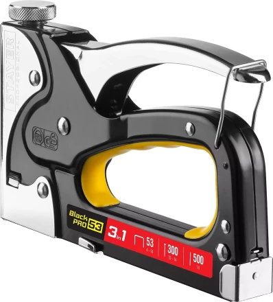 Степлер для скоб &quot;BlackPro 53&quot; 3-в-1: тип 53 (4-14 мм) / 300 (10-14 мм) / 500 (14 мм), STAYER Professional 31507 купить в Ижевске