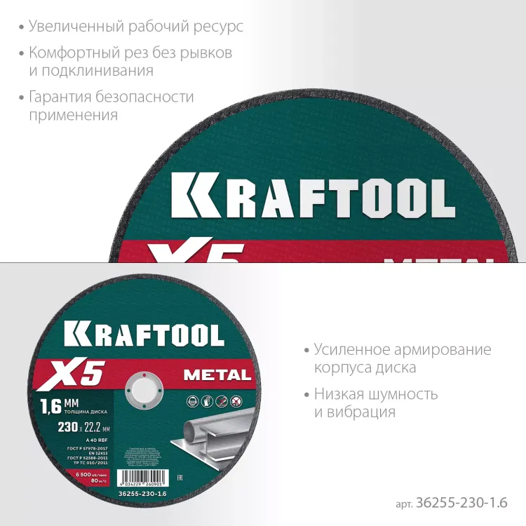 Круги отрезные абразивные, по металлу 36255-230-1.6 купить в Ижевске