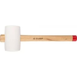 Киянка ЗУБР "МАСТЕР" резиновая белая, с деревянной рукояткой, 0,34кг 20511-340_z01