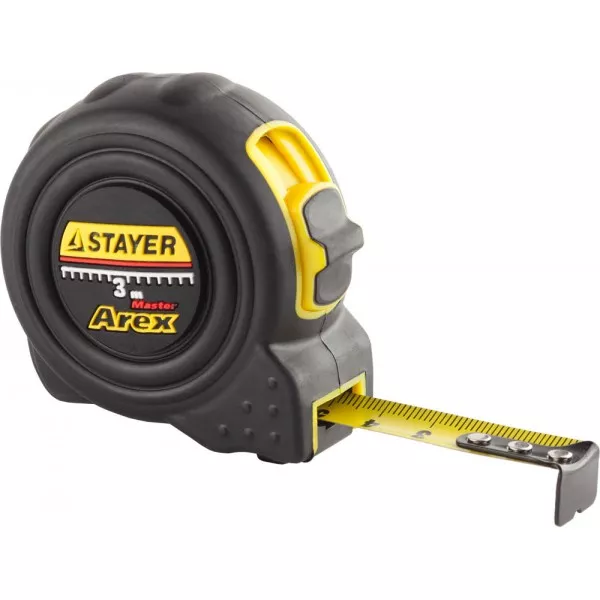 Рулетка STAYER "PROFI" "AREX", двухкомпонентный противоударный корпус, упрочненное полотно, 3м/16мм 3410-03_z01 купить в Ижевске