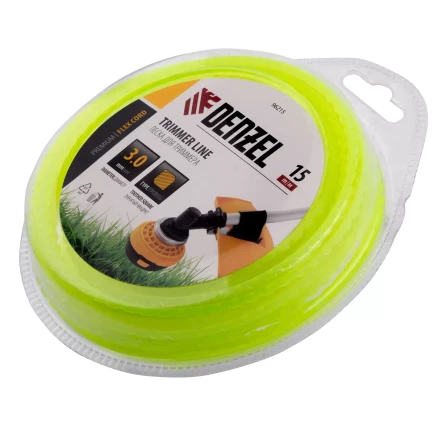 Леска для триммера зубчатый квадрат Denzel, 3мм х 15м, блистер FLEX CORD, 96215 купить в Ижевске