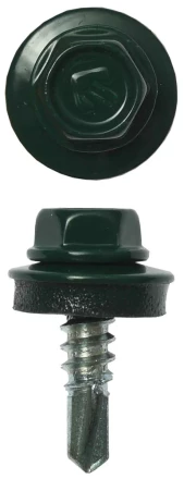 Саморезы ЗУБР &quot;ПРОФЕССИОНАЛ&quot; окраш., RAL 6005 зелен. насыщен., для крепл. кров. матер. к металл. констр., 5.5x19мм, 2500шт 4-300310-55-019-6005 купить в Ижевске