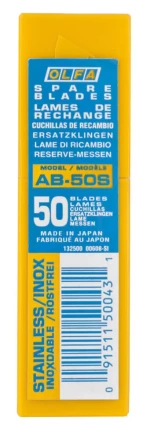 Лезвия OLFA сегментированные из нержавеющей стали, 9х80х0,38мм, 13 сегментов, 50шт OL-AB-50S купить в Ижевске