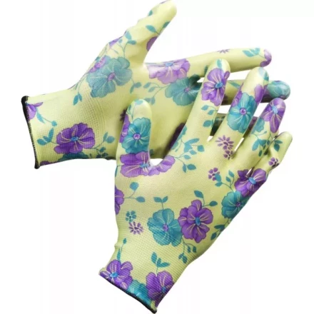 Перчатки GRINDA садовые, прозрачное нитриловое покрытие, размер L-XL, зеленые 11295-XL купить в Ижевске