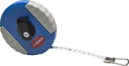 Мерная лента ЗУБР &quot;ЭКСПЕРТ&quot;, стальное полотно с нейлоновым покрытием, двухкомпонентный ударопрочный корпус, 30м 34165-30_z01 купить в Ижевске