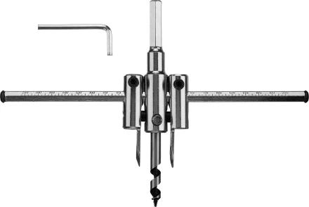 Сверло ЗУБР &quot;МАСТЕР&quot; регулируемое по дереву, двухрезцовое &quot;Балеринка&quot;, d=40-200мм, 1-30мм, в блистере 29440-200 купить в Ижевске