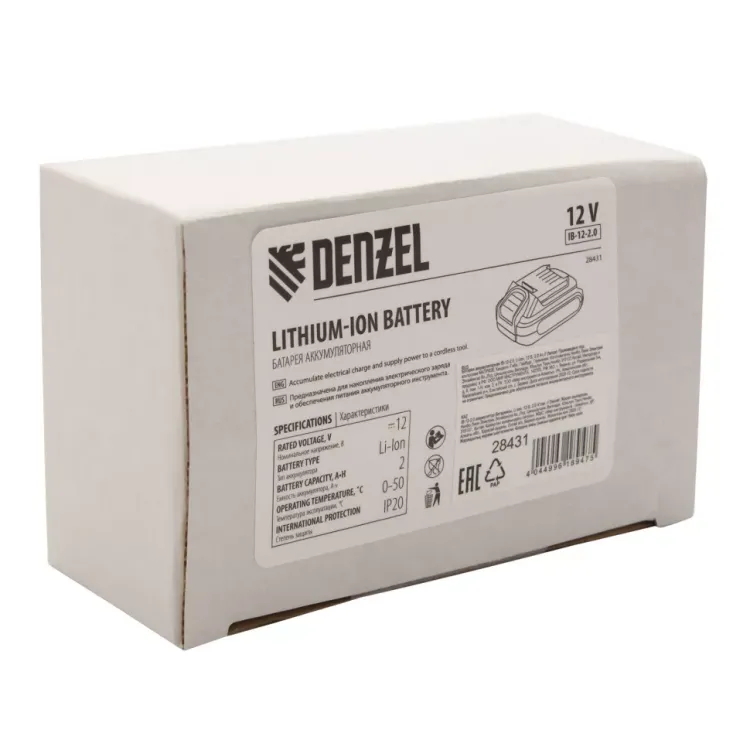 Батарея аккумуляторная Denzel IB-12-2.0, Li-Ion, 12 В, 2.0 А/ч 28431 купить в Ижевске