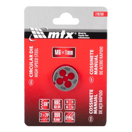 Плашка М6 х 1 мм, Р6М5 Matrix 770759 купить в Ижевске