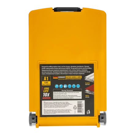 Набор сверл по металлу Denzel 723003, 1-10 мм, Р6М5-TiN, Golden Tip, 19 шт купить в Ижевске