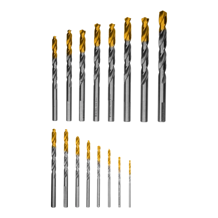 Набор сверл по металлу Denzel 723003, 1-10 мм, Р6М5-TiN, Golden Tip, 19 шт купить в Ижевске