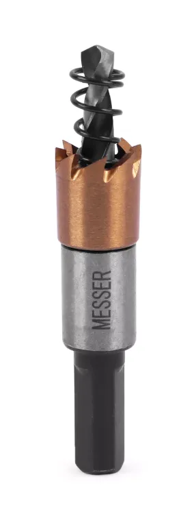 HSS-TiN коронка MESSER  13мм с центр. сверлом и толкающей пружиной для  лист. материала  до 2 мм ц/х купить в Ижевске
