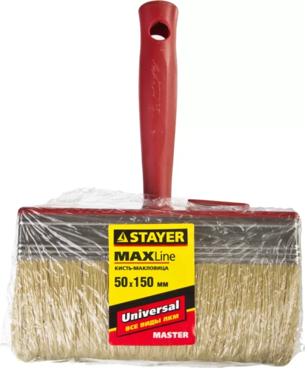 Макловица STAYER "MASTER" UNIVERSAL, светлая щетина, пластмассовый корпус, 5х15см 01824-15 купить в Ижевске