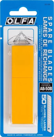 Лезвия OLFA сегментированные, 9х80х0,38мм, 13 сегментов, 50 шт OL-AB-50B купить в Ижевске