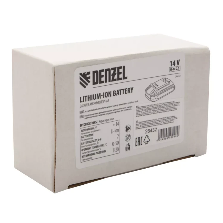 Батарея аккумуляторная Denzel IB-14-2.0, Li-Ion, 14 В, 2.0 А/ч 28432 купить в Ижевске