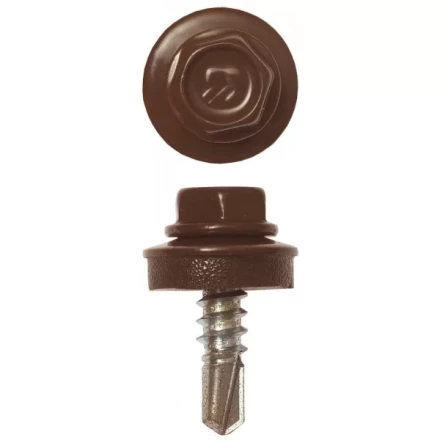 Саморезы ЗУБР &quot;ПРОФЕССИОНАЛ&quot; окраш., RAL 8017 шокол.-коричн., для крепл. кров. матер. к металл. констр. , 5.5x19мм, 2500шт 4-300310-55-019-8017 купить в Ижевске