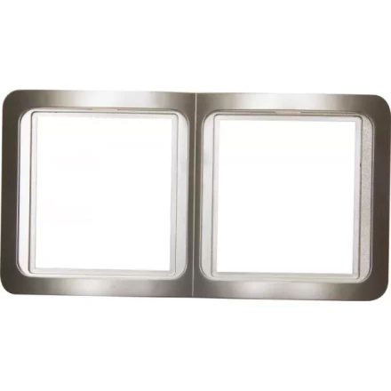 Панель СВЕТОЗАР &quot;ГАММА&quot; накладная, вертикальная, цвет золотой металлик, 2 гнезда SV-54147-GM купить в Ижевске