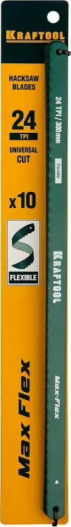 Полотно гибкое Max Flex, KRAFTOOL 15941-24-S10, безопасное, с волнообразной разводкой, 24 TPI, 10шт, 300мм 15941-24-S10 купить в Ижевске