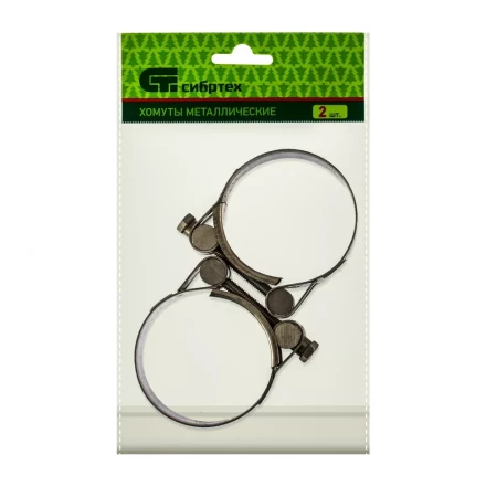 Хомуты металлические силовые 56-59 мм ширина 22 мм шарнирный W4 2 шт Сибртех 475433 купить в Ижевске