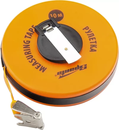 Рулетка геодезическая 30 м х 12,5 мм SPARTA лента ПВХ в закрытом круглом корпусе 312235 купить в Ижевске