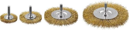 ЗУБР &quot;ПРОФЕССИОНАЛ&quot;. Набор щеток дисковых для дрели, витая стальная латунированная проволока 0,3мм, 4 шт 3521-H4_z03 купить в Ижевске