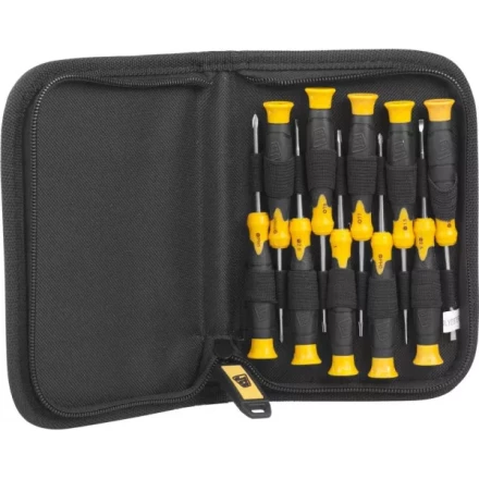 Набор JCB: Отвертки для точных работ, двухкомпонентные рукоятки, CrV cталь, 11 предм, чехол JSD026 купить в Ижевске