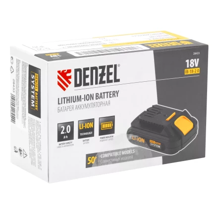 Батарея аккумуляторная Denzel IB-18-2.0, Li-Ion, 18 В, 2.0 А/ч 28433 купить в Ижевске