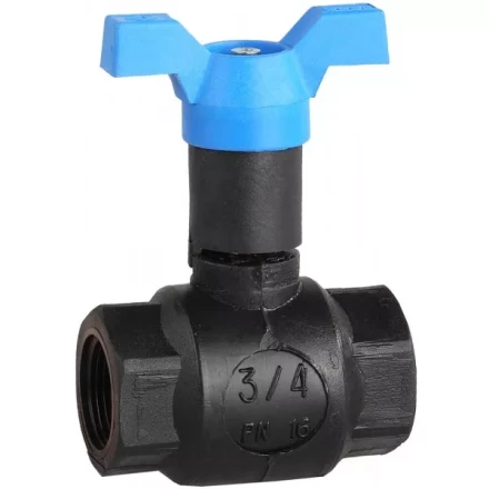 Кран шаровой ЗУБР полнопроходной &quot;мама-мама&quot;, бабочка, морозоуст корпус, 3/4&quot; 4-51530-PA-3/4 купить в Ижевске