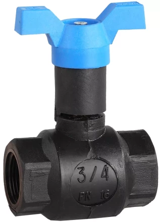 Кран шаровой ЗУБР полнопроходной &quot;мама-мама&quot;, бабочка, морозоуст корпус, 3/4&quot; 4-51530-PA-3/4 купить в Ижевске