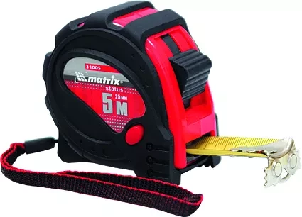 Рулетка Status magnet 3 fixations 7,5 м х 25 мм обрезиненный корпус зацеп с магнитом  MATRIX 31006 купить в Ижевске