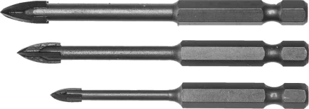 Набор ЗУБР &quot;ПРОФЕССИОНАЛ&quot;: Сверла по кафелю, керамике, с четырьмя режущими лезвиями 4, 6, 8 мм, 3 шт 29845-H3_z01 купить в Ижевске