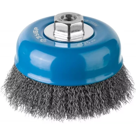 ЗУБР &quot;ПРОФЕССИОНАЛ&quot;. Щетка чашечная для УШМ, витая стальная проволока 0,3мм, 125ммхМ14 35261-125_z02 купить в Ижевске