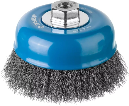 ЗУБР &quot;ПРОФЕССИОНАЛ&quot;. Щетка чашечная для УШМ, витая стальная проволока 0,3мм, 125ммхМ14 35261-125_z02 купить в Ижевске