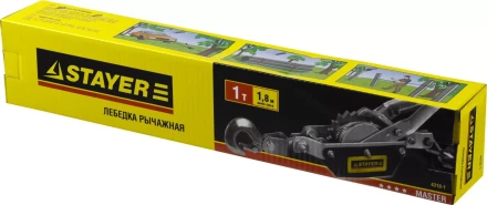 Лебедка STAYER &quot;MAXPull&quot; рычажная, тросовая, 1т/1,8м 4310-1 купить в Ижевске