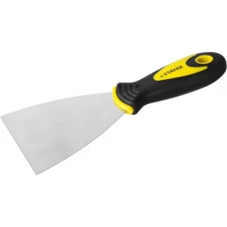 Шпатель STAYER &quot;MASTER&quot; нержавеющее профилированное полотно, 2к ручка, 100мм 10041-10