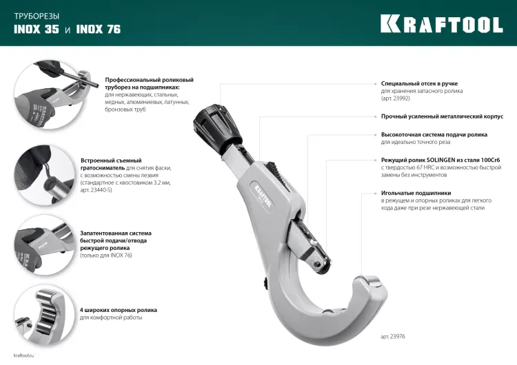 Труборезы KRAFTOOL для труб из нержавеющей стали 23976 купить в Ижевске