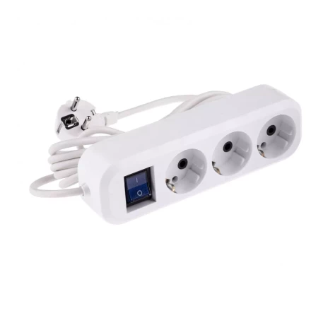 Удлинитель бытовой с заземлением и выключателем 3 м 3 розетки 10 A серия УХз10 Denzel 95971 купить в Ижевске