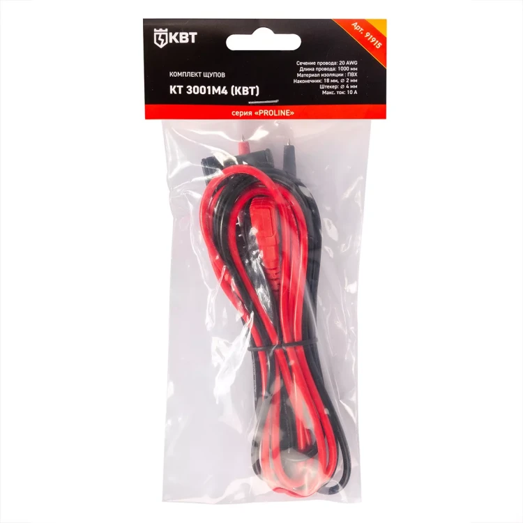 Комплект измерительных щупов КВТ КТ 3001S 1000 мм, 20 AWG, 2 мм с резьбой М4 (91914) купить в Ижевске