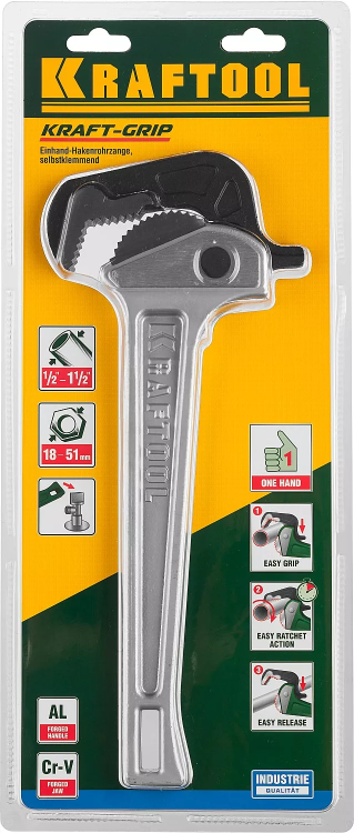 Ключ KRAFTOOL "MASTERGRIP" трубный быстрозажимной, кованые губки, 1/2"-2" 27365-14 купить в Ижевске