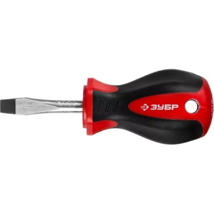 Отвертка ЗУБР &quot;МАСТЕР&quot;, &quot;STUBBY&quot; ( бочка ), Cr-v, эргономичная двухкомпонентная рукоятка, SL6,0x38мм 25061-38-6.0_z02 купить в Ижевске