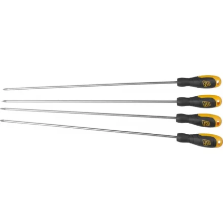 Набор JCB: Отвертки, хромомолибденовая сталь S2, двухкомпонентные рукоятки, магнитный наконечник, 4 предм JSD023 купить в Ижевске