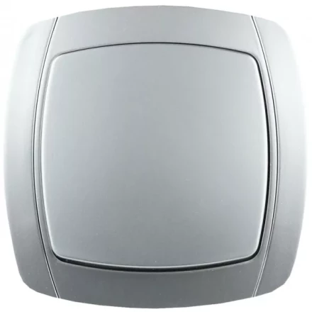 Выключатель СВЕТОЗАР &quot;АКЦЕНТ&quot; одноклавишный в сборе, цвет серебристый металлик, 10А/~250В SV-54230-SM купить в Ижевске