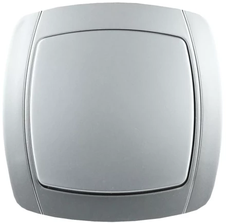 Выключатель СВЕТОЗАР &quot;АКЦЕНТ&quot; одноклавишный в сборе, цвет серебристый металлик, 10А/~250В SV-54230-SM купить в Ижевске