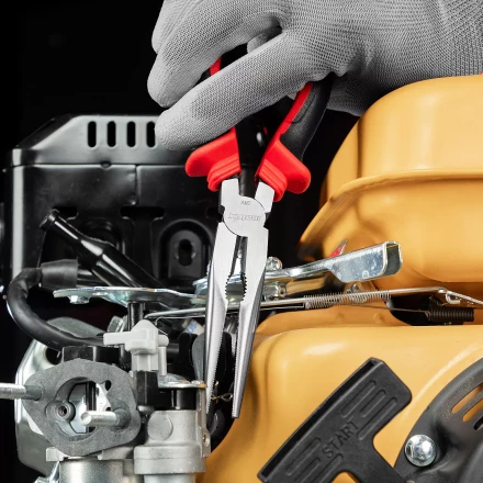 Длинногубцы прямые Matrix, 200 мм, хром-ванадий, двухкомпонентные рукоятки, 17311 купить в Ижевске