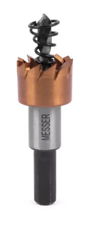 HSS-TiN коронка MESSER  17мм с центр. сверлом и толкающей пружиной для  лист. материала  до 2 мм ц/х купить в Ижевске