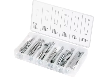 Набор штифтов с головкой и отверстием под шплинт 60 предметов СИБРТЕХ 47612 купить в Ижевске